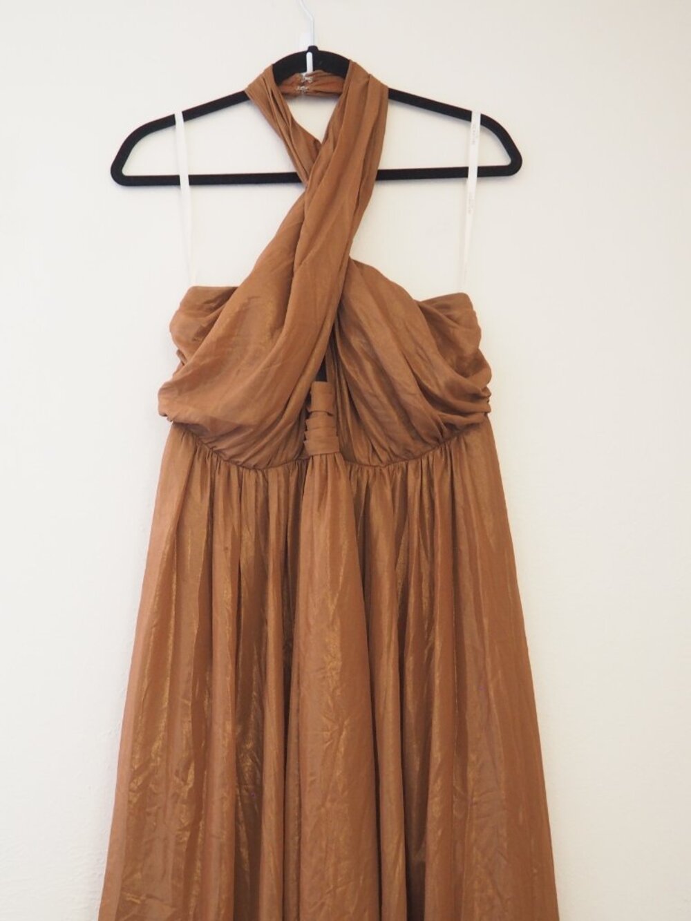 Galina Signature Shimmer Halter Maxi Dress sz 16 - Picture 4 of 5